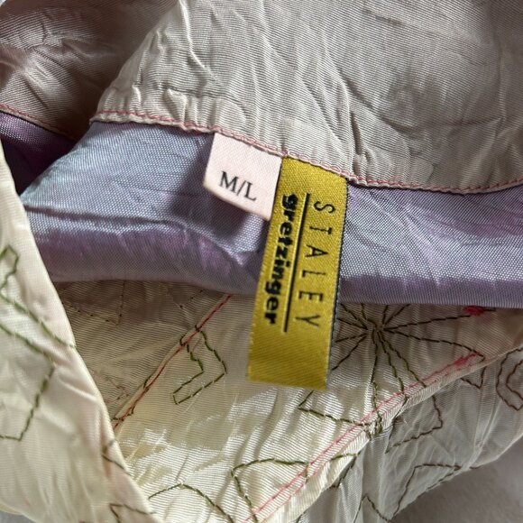 Staley Gretzinger Patchwork Crinkle Multicolor Asymmetrical Button-Up Jacket M/L - Picture 3 of 8